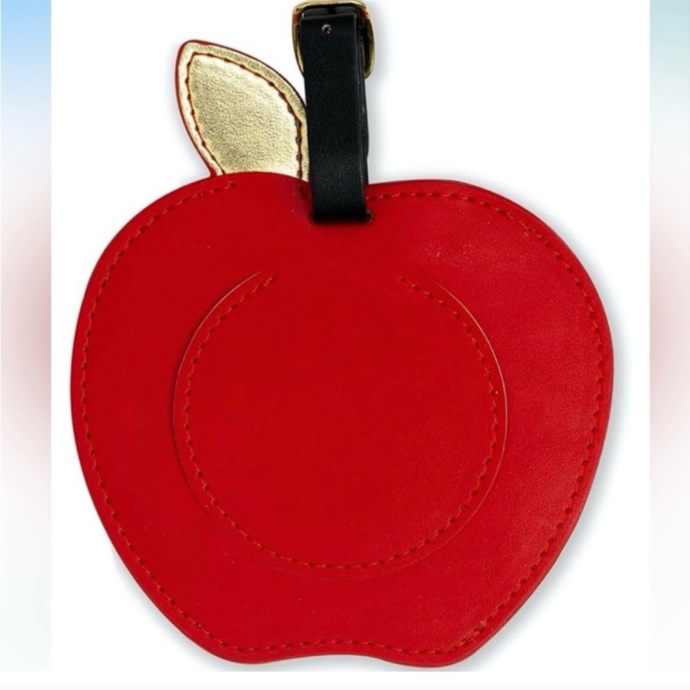 Kate Spade NWT Red and Gold Apple Leather Bag Tag - Picture 3 of 3